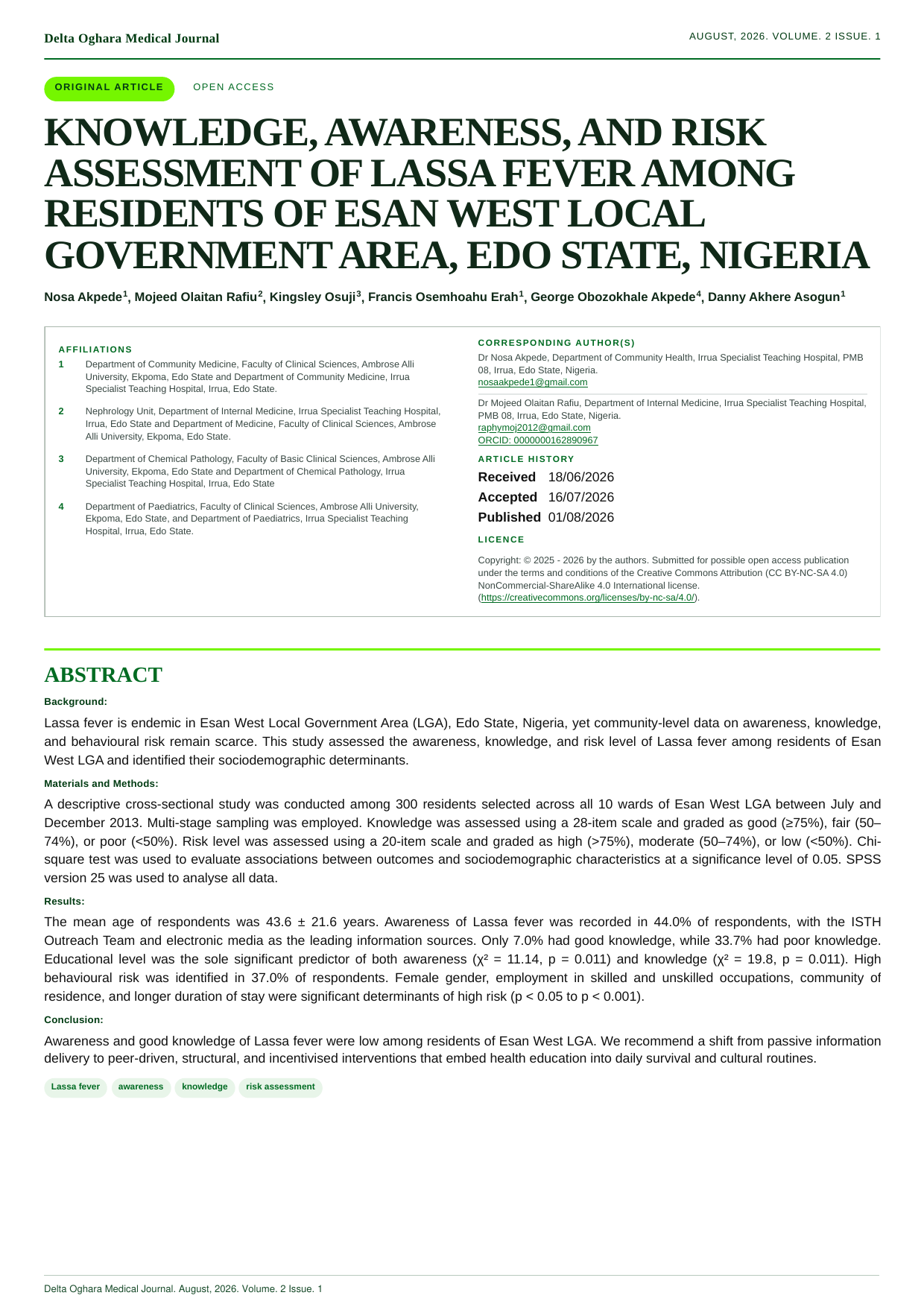 knowledge-awareness-risk-assessment-lassa-fever-esan-west-edo-state
